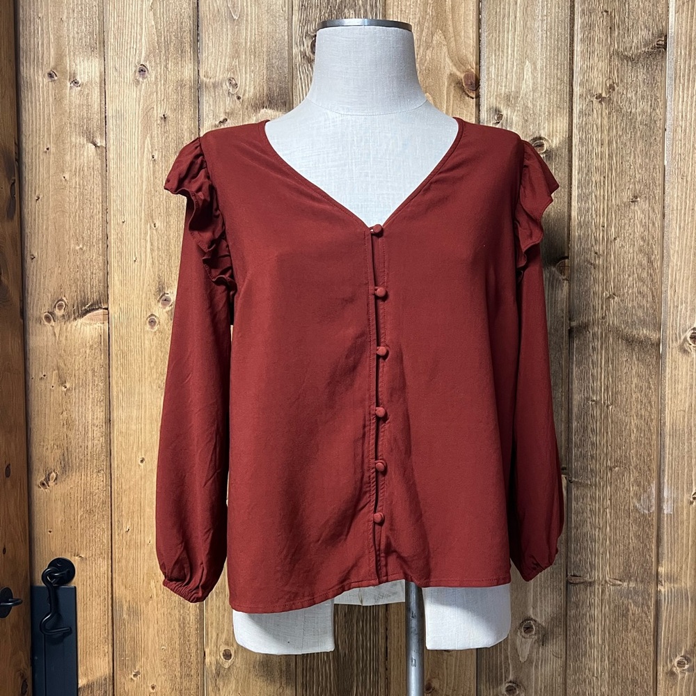 Nwt Universal Thread Medium Orange Button Front B… - image 2